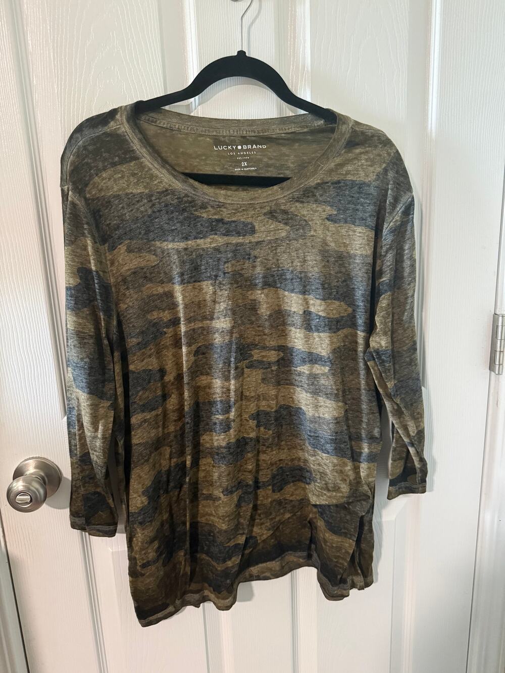 Lucky Brand Camo Burn Out Tee 2XL